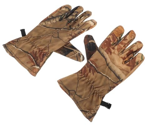 TOKIDNY Herbst Winter wasserdichte Jagdhandschuhe Aus Fleece Camouflierte Vollfinger Handschuhe rutschfest Und Winddicht Ideal Für Outdoor Aktivitäten Und Jagd Größe