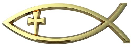 WATERBELINE Selbstklebende Retter Fisch Aufkleber Wetterfeste Designs Christliche Symbol Autoaufkleber Glaube Symbol Aufkleber Für Auto Und Laptop