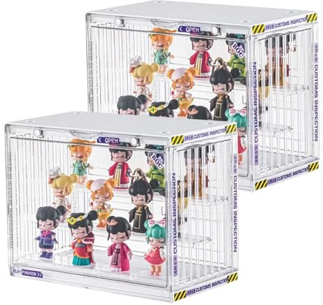 Clear Display Case for Figures, 3 Tier Adjustable Display Stand, Dustproof Showcase for Collectibles, Showcase With Magnetic Door, Acrylic Organizer Box for Action Figures Home Storage (30*17*24cm)