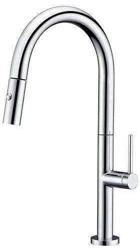 GALYON IMEX Grifo Cocina Extraíble - SAMOA Grifo Cocina Monomando con Difusor de 2 Funciones, Cuerpo de Latón, Cartucho Cerámico Ø25mm, Diseño Moderno y Funcional (CROMADO)
