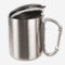 Edelstahlbecher mit Karabinerhaken und Deckel | Camping Geschirr | Thermotasse | Isolierbecher | Die Tasse | Kaffee | Becher zum umhängen