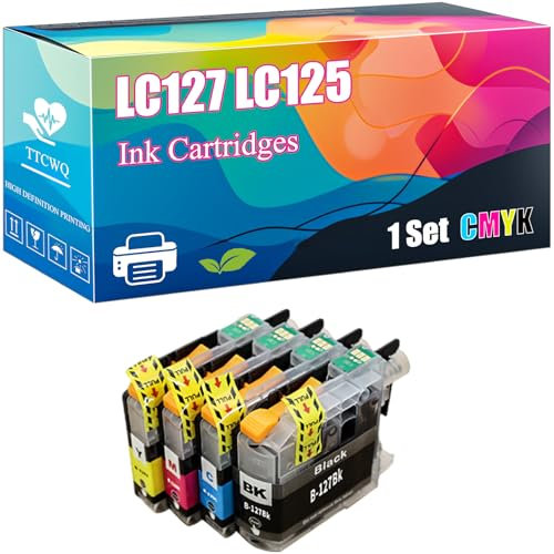 LC127 LC125 Ink Cartridges Compatible with Brother MFC-J4510dw MFC-J6720dw Printers, High-Yield Ideal for High-Volume Printing (1 Set)