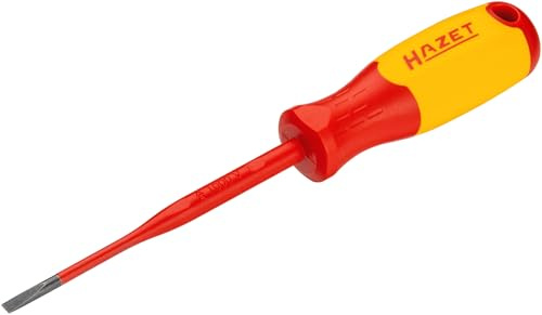 HAZET Elektriker-Schraubendreher, schutzisoliert 811KV-35, Schlitz Profil | Abtrieb Schlitz Profil, schutzisoliert, IEC 60900:2018, Länge l1 100 mm, Länge l2 185 mm, 43 g, Klingenbreite 3.5 mm