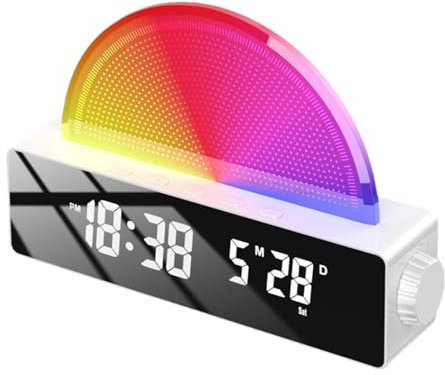 Wecker bei Sonnenaufgang - Intelligenter Wecker, Schlafzimmerwecker, Sonnenaufgangs-Wecker, Nachtlicht für die Atmosphäre des Aufwachens | Wecker für schwere Schläfer, heller Wecker mit Simulation