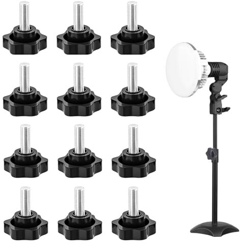 12 tornillos con mango de estrella M8, tornillo de ala m8, tornillos con mango M8 x 20 mm, tornillo de cabeza estrella, tornillo de estrella M8 para máquina herramienta, máquina, dispositivos de