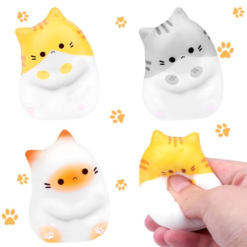 Niedlich Anti Stress Katze, 3 Stück Squishy Katze Toy, Stressball, Antistress Spielzeug, Anti Stress Spielzeug, KinderAntistressball，Quetschspielzeug Cute Squeeze Für Mädchen Und Jungen Zum Entspannen