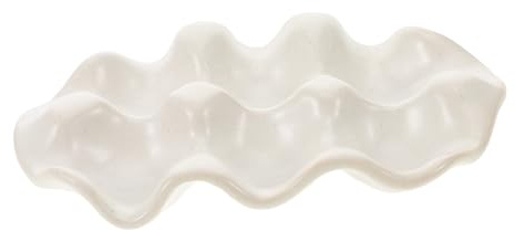 HONMEET Plateau à Œufs Porcelaine Présentoir De Rangement Pour Œufs Organisateur Pour Réfrigérateur Assiette De Stockage