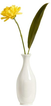 White Ceramic Bud Vase Handmade Vintage Single Flower Vase Mini Table Decor for Wedding Centerpiece Home Office Desk Decoration