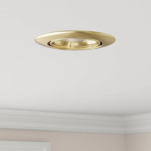 Gecheer 24 Stück GU10 Einbaustrahler, Rund Ø90 mm Gold Stahl, Deckenleuchten Set für Wohnzimmer, indirekte Beleuchtung4108166