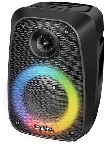 LogiLink SP0065 - BT 5.0 TWS-Lautsprecher (True Wireless Stereo) zum einfachen Koppeln eines weiteren Lautsprechers, mit 5 EQ-Modi und RGB-Licht