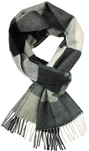 Rotfuchs Écharpe d'hiver de renard rouge et chaud à carreaux tendance Combinaisons de couleurs multiples Laine 180 x 30 cm Fabriqué en Allemagne (noir)