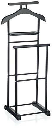 IDIMEX Valet de Chambre Medina chevalet de Nuit Double Portant pour vêtements, en MDF et métal laqué Noir