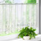 HongYa Scheibengardine transparenter Voile bestickte Bistrogardine Kaffee Vorhang H/B 45/128 cm Grün