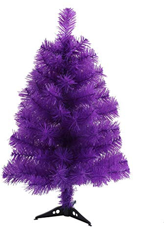 Fouriding 2ft 60cm Künstlicher Weihnachtsbaum Christbaum Tannenbaum mit KunststoffStänder (Lila)