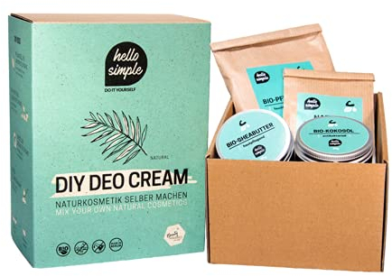 hello simple - DIY Deocreme Deodorant Deo zum Selbermachen (150 g, 2 Stück), Naturkosmetik ohne Aluminium, vegan, bio, plastikfrei (Natural)
