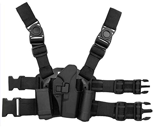 Gexgune Drop Leg Holster, C.QC S.erpa Rechtshänder Drop Leg Oberschenkel Pistole Holster Magazine & Taschenlampentasche für G1ock 17/19/22/23/31/32