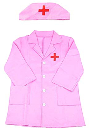 Arzt-Mantel Kinder, Rollenspiel, Uniform zum Spielen von Arzt, mit Hut, Arztkleid, Rollenspiel, Kostüm, Cosplay, Geschenk Kinder