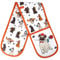 SixSigma Sports Double Oven Gloves Heat Resistant - Oven Mitts Uk For Cooking, Baking, Kitchen Gloves Potholders Novelty Gifts For Men & Women (Half White)