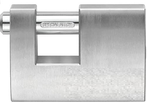 CABLEPELADO Candado de latón macizo rectangular, Candado de seguridad rectangular, de latón plateado, 70 mm, Plateado, Material Latón Macizo, Incluye 2 llaves