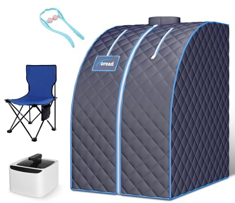 TOREAD Single Personal Steam Sauna Spa Portable Folding Steam Sauna with 1000W&2.6L steam Generator, Person Sauna Tent for Relaxation, Fast Heating in 6 Min, with Remote Control, Black