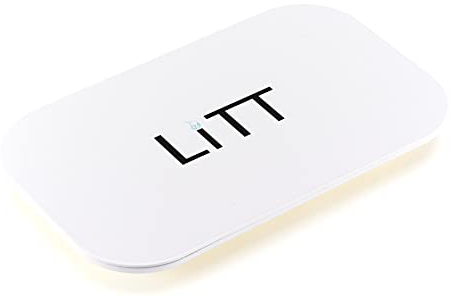 LITT Stash - Vassoio arrotolabile in metallo con coperchio magnetico, per tenere nascosti i tuoi accessori (grande bianco)