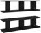 vidaXL 2X Etagères Murales Etagères Suspendues Etagères Flottantes Salon Chambre Salle de Séjour Maison Intérieur Noir 75x18x20 cm Bois d'Ingénierie