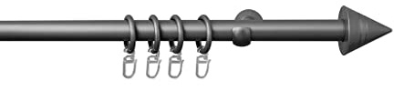 SN Deco Gardinenstange Como 1-läufig silber-matt 20 mm, inkl. Zubehör, Fixmaß (200 cm)