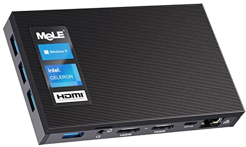 MeLE Quieter3Q WiFi 6 Fanless Mini PC Winodows 11 Pro N5105 8GB 256GB Portable Computer Desktop 4K HDMI HDR Industrial PC Support Win10 NVMe M.2 SSD 2.4G 5.0G WiFi Gigabit Ethernet PXE VESA Mount