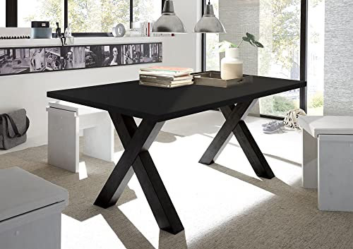 58 aufm Kessel Esszimmertisch Eike 8 160 x 90 x 75 Esstisch Schwarzstahl 13451-160