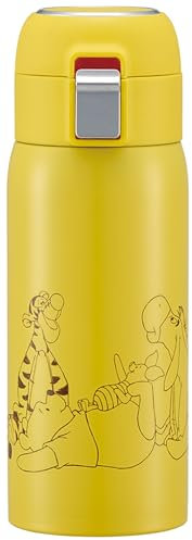 Skater STOT3ST-A Bouteille isotherme en acier inoxydable avec paille - 350 ml - Disney Winnie l'ourson - Relax, ouverture par simple pression