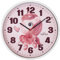 MPM Quality Design Kinder Wanduhr aus Kunststoff, Made in EU, Weiß/Lila, Motiv Einhorn, Quarz-Uhrwerk, Moderne Wanddeko, Runde Kinder Uhr, ∅ 250 x 20 mm, für Kinderzimmer, Kindergarten, die Schule