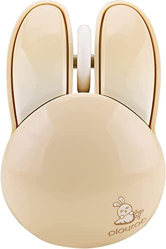Vagbalena Souris sans Fil Lapin Mignon pour Le Travail de Bureau Souris muette Souris de Jeu sans Fil Souris Lapin Kawaii Femme pour Tous Les Ordinateurs (Abricot,Taille Unique)