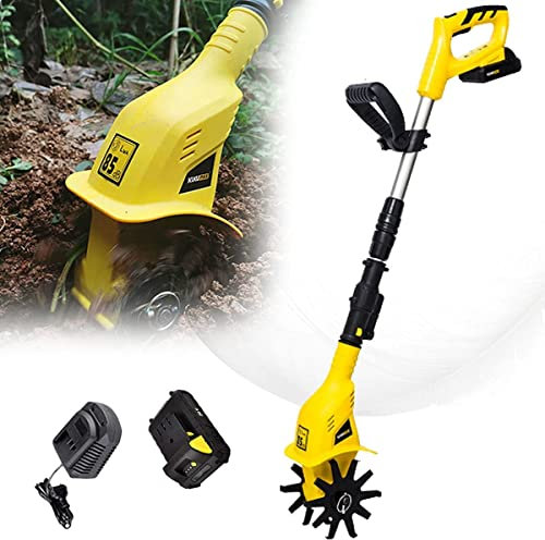 20V 5200Mah Electric Tiller Cultivator/Rotavator,Electric Cordless Hand Tiller Soil Cultivator,Gardening Tool Cultivation Machine for Allotment, Lawn, Garden
