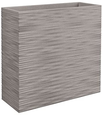 Nicoli Vaso grande Separé elegance cm 80x30x75h in resina, effetto rilievo, fioriera da interno esterno ideale per dividere ambienti (CENERE)