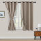 XWZO Blickdichte Vorhänge Verdunklungsvorhänge mit Ösen 2 Stücke Gardienen mit Raffhalter Lichtundurchlässige Vorhänge für Schlafzimmer,WonhzimmerBüro, 138x132 cm, Taupe