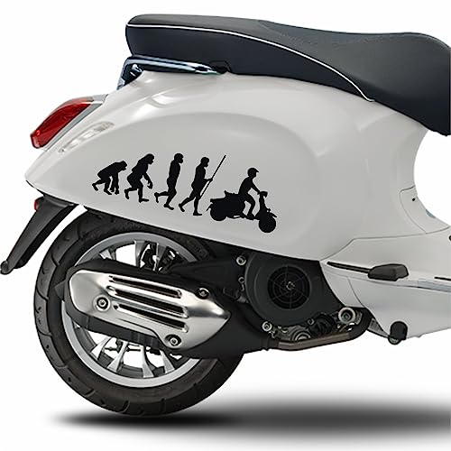 Kit adesivo evoluzione genesi uomo vespaman evolution compatibili con PIAGGIO VESPA SPRINT PRIMAVERA GTV 300 GTS 300 GTV250 GTV125 scegli colore Cod.1993 (070 Nero)