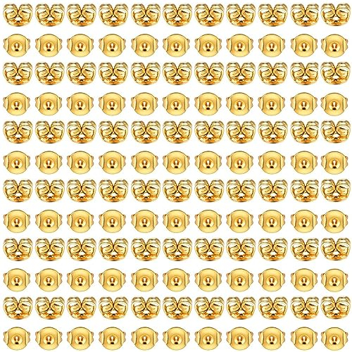 100 Stücke Ohrstecker Verschluss Hypoallergen Ohrstecker Verschluss Gold Ohrring Stopper Ohrring Verschlüsse Universal Schmetterling Verschlüsse Für Ohrstecker Schmuckherstellung