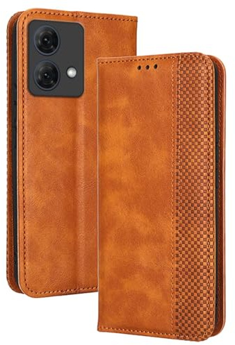 Topme Funda para Motorola Moto Edge 40 Neo (6.55 Inches) Carcasa Caja Case Estuche, Caja de Teléfono de Cuero Elegante Ranura para Tarjetas con Textura.Marrón