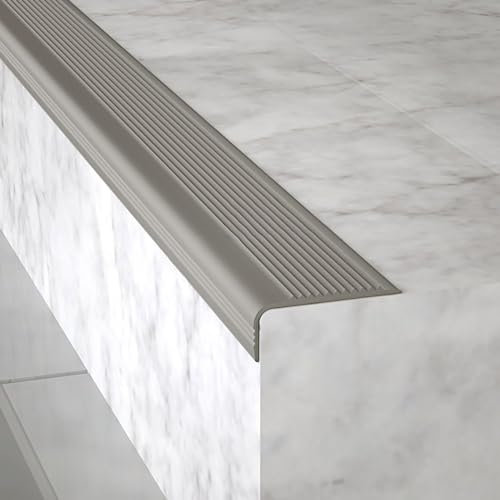 Peldaños de Goma para Escaleras Borde de Escalera de PVC Tiras Protectoras Antideslizantes Borde de Escalón Borde de Escalón de Escalera Autoadhesivo Borde de Riel de Escalera de Grano de Madera ( Col