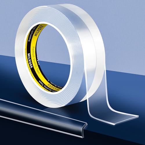 MILEQEE Clear Edge Protector Strip, 20mm×3m,Sharp Edge Wrap Cover Tape, Self Adhesive Protective Bumper Guards for Cabinet Door Desk Glass Table Bed Furniture, Kitchen Countertop, Waterproof