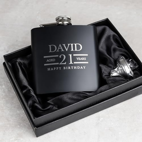The Birthday Hip Flask 18th 21st 40th 50th Gift Idea (Black)