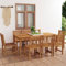 QJBSAVVA 9-TLG Garten-Essgruppe, eckbankgruppe gartenbank wetterfest schminktisch Stuhl eckbank Geeignet für Speisesaal Café Innenhof Flur Massivholz Teak