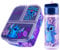 Disney Stitch Boîte à Goûter avec Compartiments et Gourde Enfant - Parfait pour l'École (Bleu/Violet)