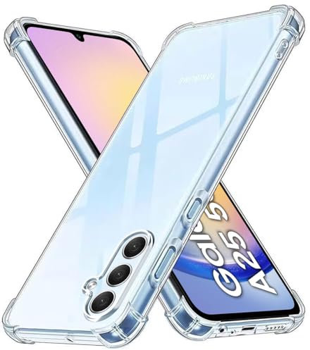 Totill Coque pour Samsung Galaxy A25, Transparente Silicone TPU Bumper Housse Phone Case Cover, Anti-Jaunissement & Anti-Rayures, Dos Rigide Transparent - HD Clair Étui de Protection Antichoc