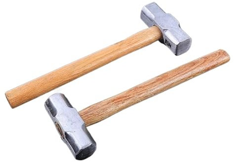 Aqxyxsw Marteau de forgeron à manche en bois robuste 1 pièce Marteau octogonal en acier forgé Tête carrée Gros marteau Marteau de maçonnerie 4LB 6LB 8LB fangzi(4p)