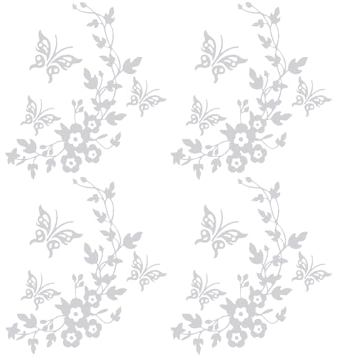 GORGECRAFT 6 foglio Set di Adesivi per Auto Farfalla Fiore Bianco Decalcomanie per Auto Vinile Riflettente Impermeabile Decalcomanie Autoadesive Portatile Finestra Paraurti Adesivo Moto Porte