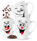 KONZEPT Set di 3 tazze da caffè in ceramica, 300 ml, con manico, ideali per caffè, tè, latte, cioccolato