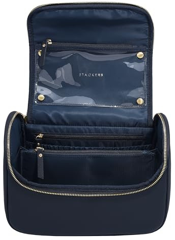 Stackers Pebble Navy Large Cosmetic Case