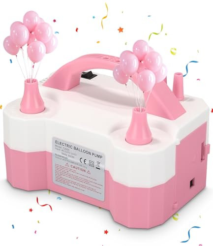 Birshe Inflador de Globos, Inflador Eléctrico Bomba Eléctrica Bomba de Aire Eléctrica Inflador de Globos Electrico Globos Eléctrico Adecuado para Todo Tipo de Eventos como Carnaval Fiesta Cumpleaños