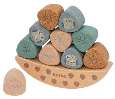 korko Coco's Balance Nest: REGT die Fantasie an mit Stapelspaß und lustigen Waldmotiven an